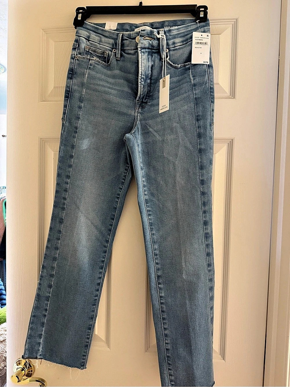 Good American Good Legs Straight Leg Straight Leg Jeans in Blue Size 6 NWT
